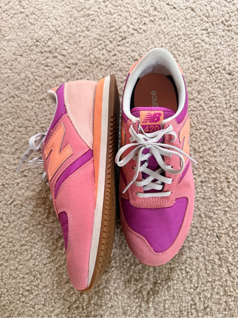 New Balance Colorblock Pink, Purple & Peach 420 Sneakers